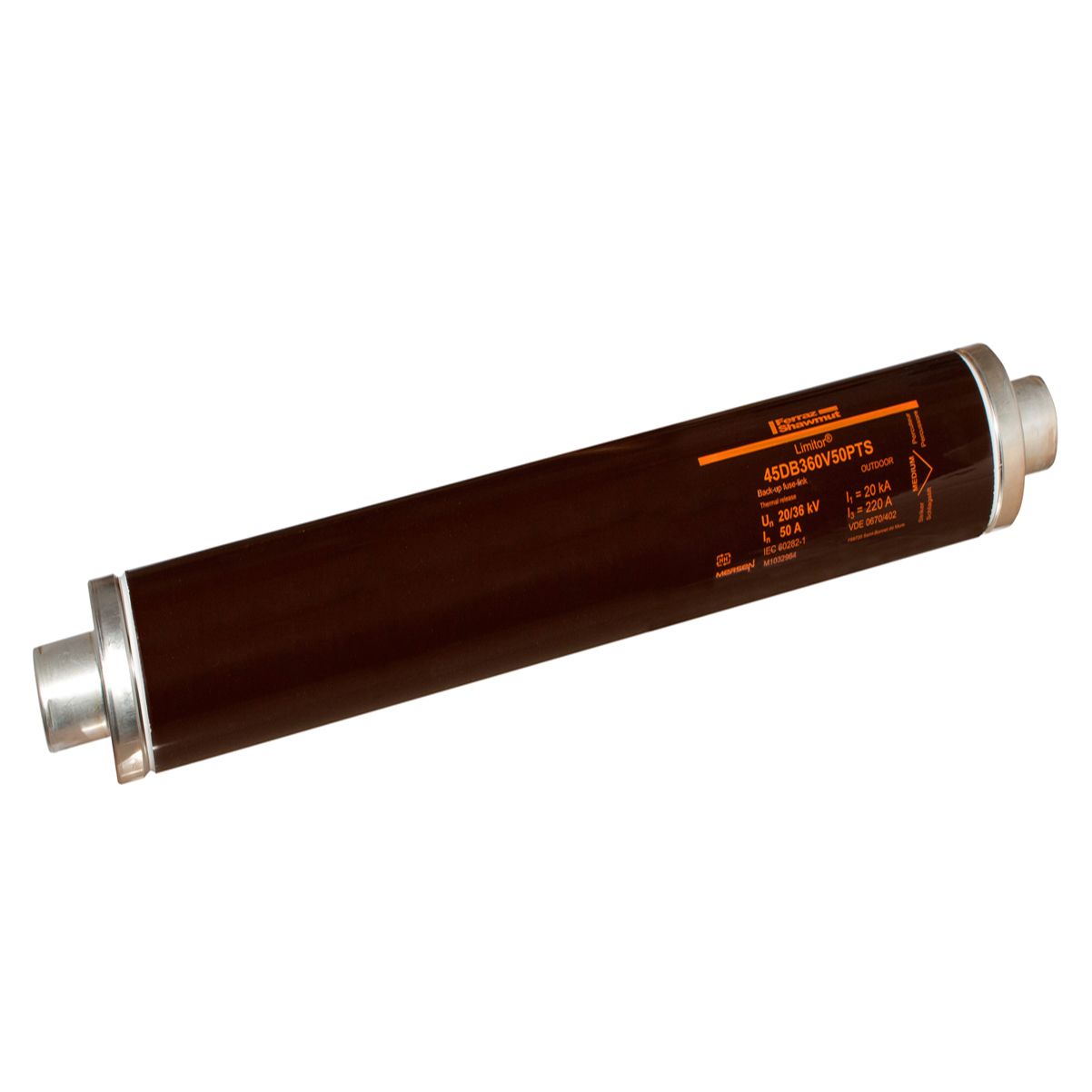 B076476 - DIN 43625 fuse for HV motor, IEC 60644, 192mm, 45mm, striker 50N, 3,6kV, 250A